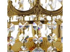 New Searchlight Versailles 9 ljus kristallkrona guldfinish, E14 Transparente