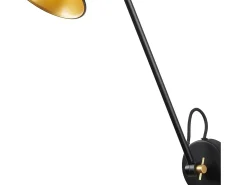 Aplique Para Pared-Searchlight Vggfste 1 Ljus Matt Svart Guld Dorado