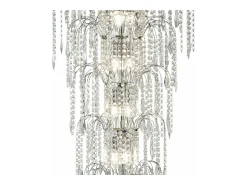 Lámpara Suspendida-Searchlight Waterfall 13 ljus kristallkrona kromfinish, E14 Transparente