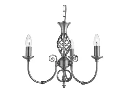 Best Searchlight Zanzibar 3 Ljus Multi Arm Takhnge Satin Silver, E14 Plateado