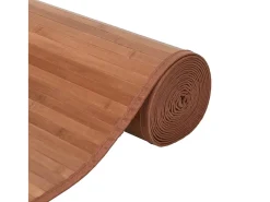 Outlet Garden Furniture Senad Alfombra cuadrada bambú marrón 100x100 cm Marru00f3n