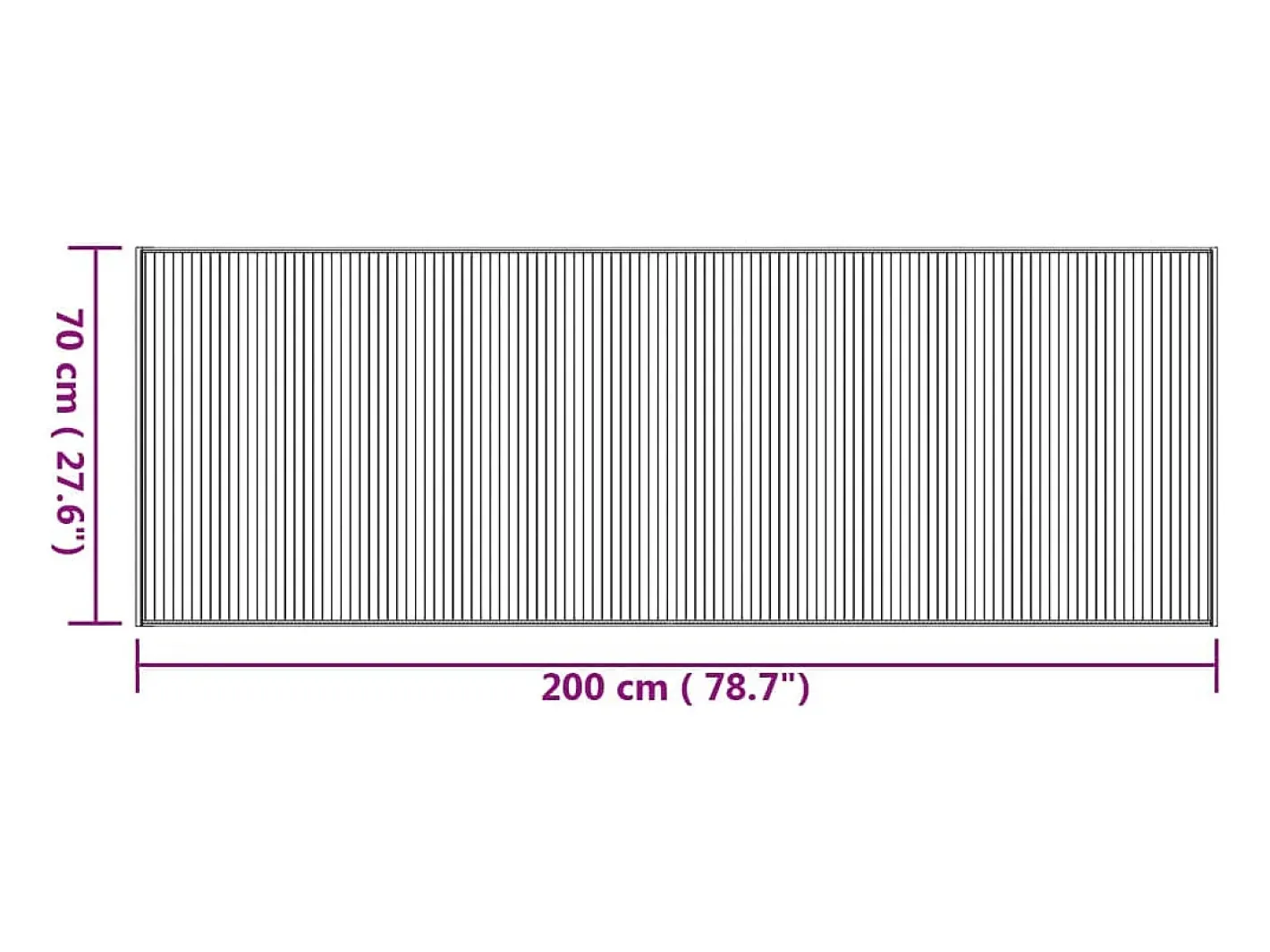 Hot Garden Furniture Senad Alfombra rectangular bambú color natural 70x200 cm Marru00f3n