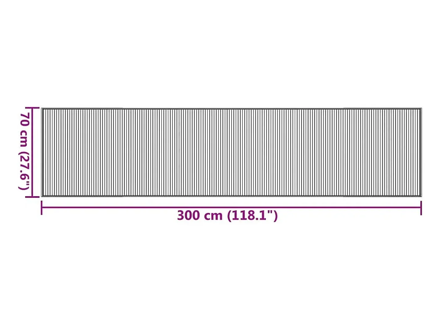 Garden Furniture Senad Alfombra rectangular bambú marrón oscuro 70x300 cm Marru00f3n