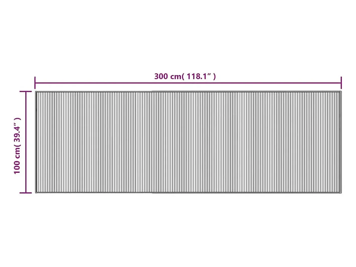 Sale Garden Furniture Senad Alfombra rectangular bambú marrón 100x300 cm Marru00f3n