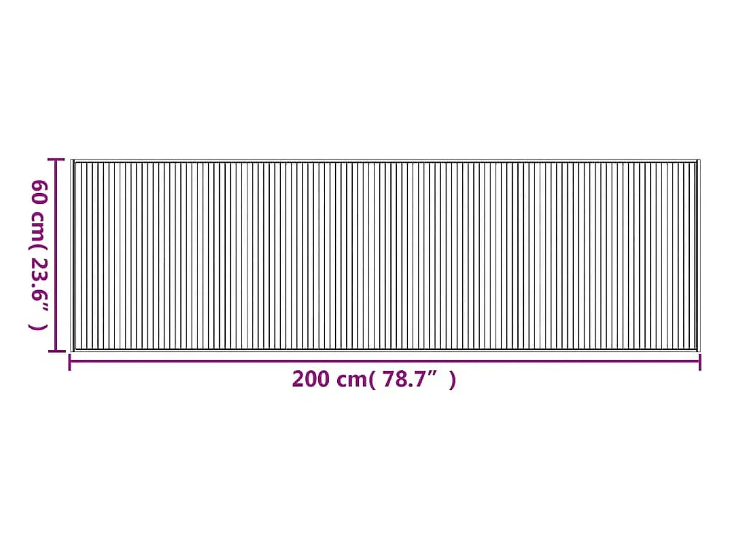 Best Garden Furniture Senad Alfombra rectangular bambú marrón oscuro 60x200 cm Color natural oscuro