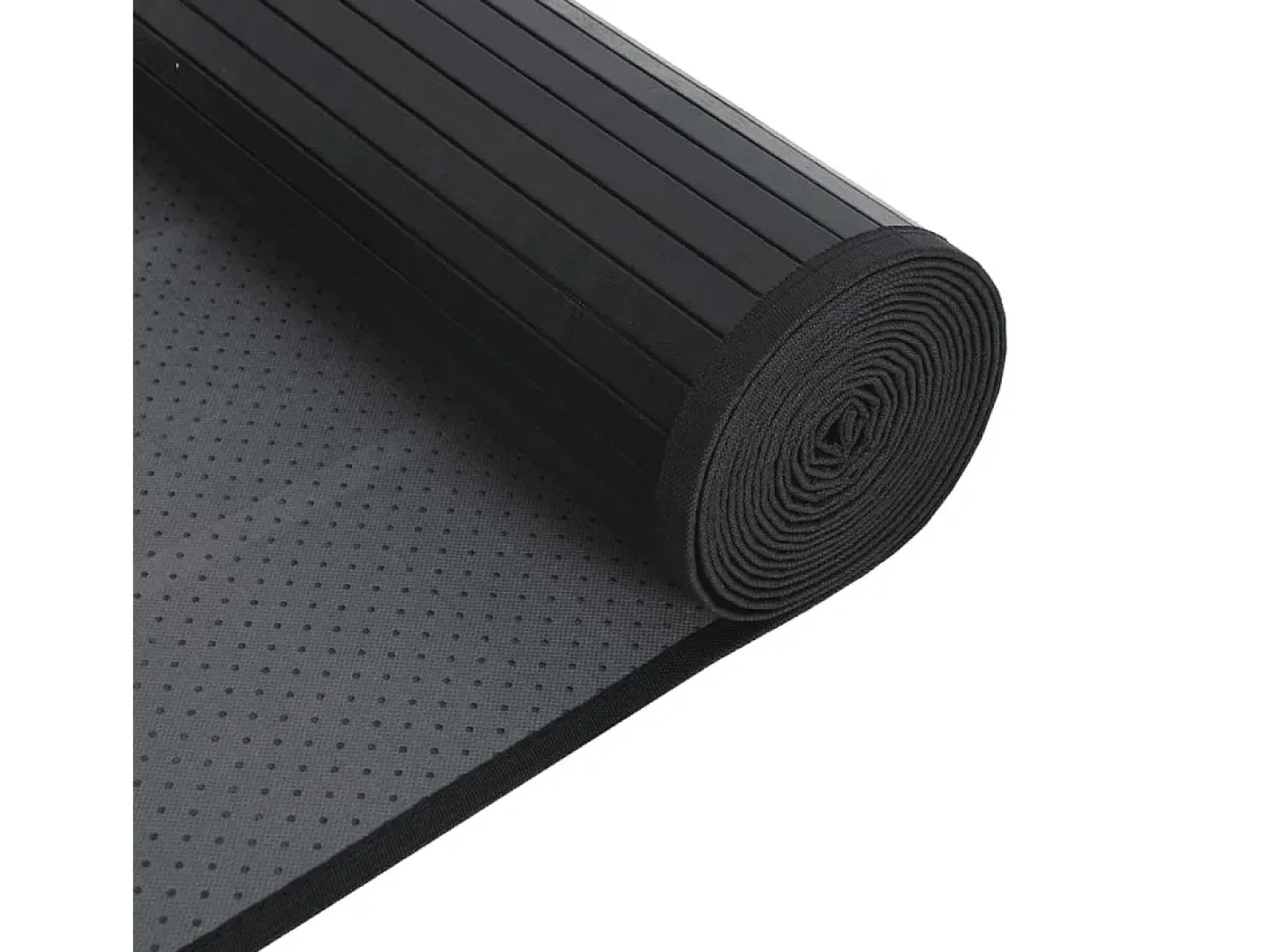 Garden Furniture Senad Alfombra rectangular bambú 100x500 cm Negro New