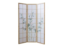 Best Separador de ambiente 132x2x175 cm Blanco natural Shoji Marru00f3n / Verde