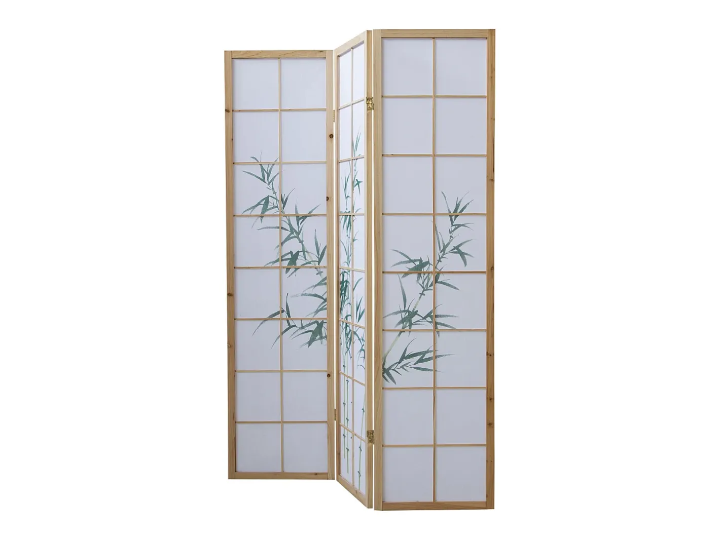 Best Separador de ambiente 132x2x175 cm Blanco natural Shoji Marru00f3n / Verde