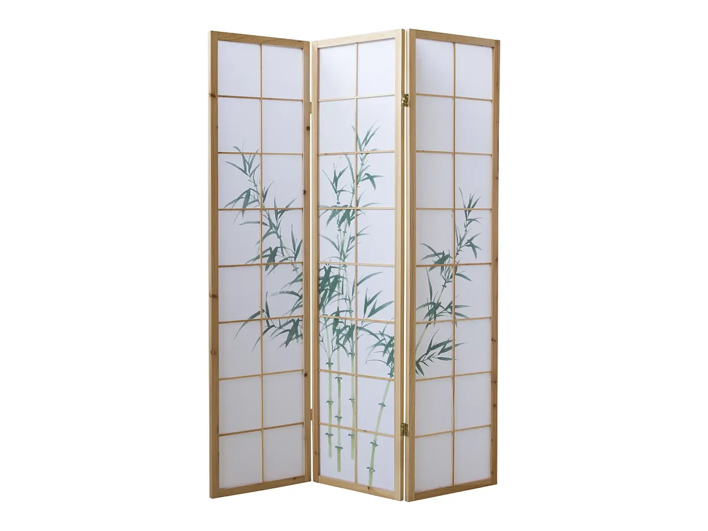 Best Separador de ambiente 132x2x175 cm Blanco natural Shoji Marru00f3n / Verde