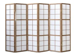 Biombo-Separador de ambiente 175x264x2.2 cm Marrón Shoji Marru00f3n / Blanco