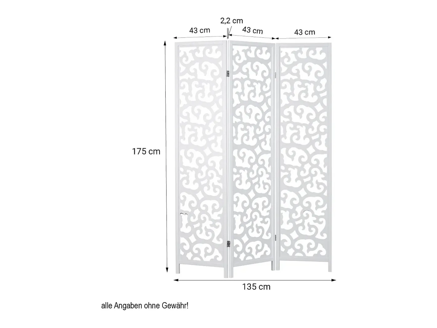 Outlet Separador de ambiente 130x2.2x175 cm Shoji Blanco