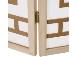 Biombo-Separador de ambiente 170x120x2.0 cm Natural/Blanco/Marrón Shoji de 3 paneles Marru00f3n