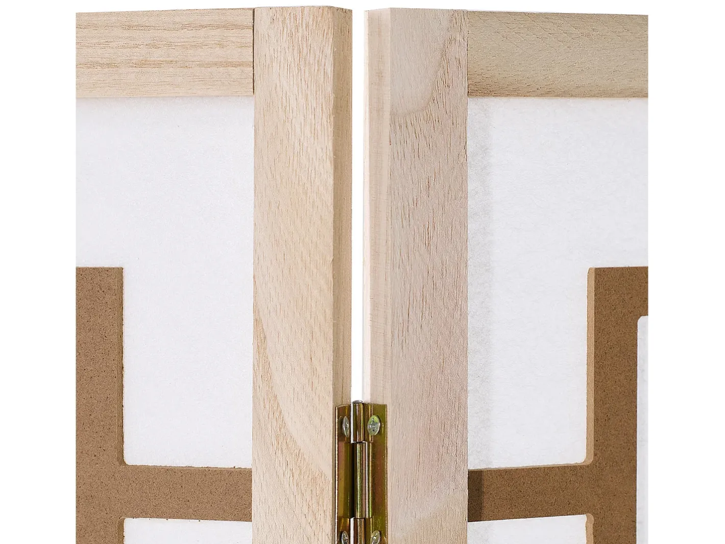 Biombo-Separador de ambiente 170x120x2.0 cm Natural/Blanco/Marrón Shoji de 3 paneles Marru00f3n