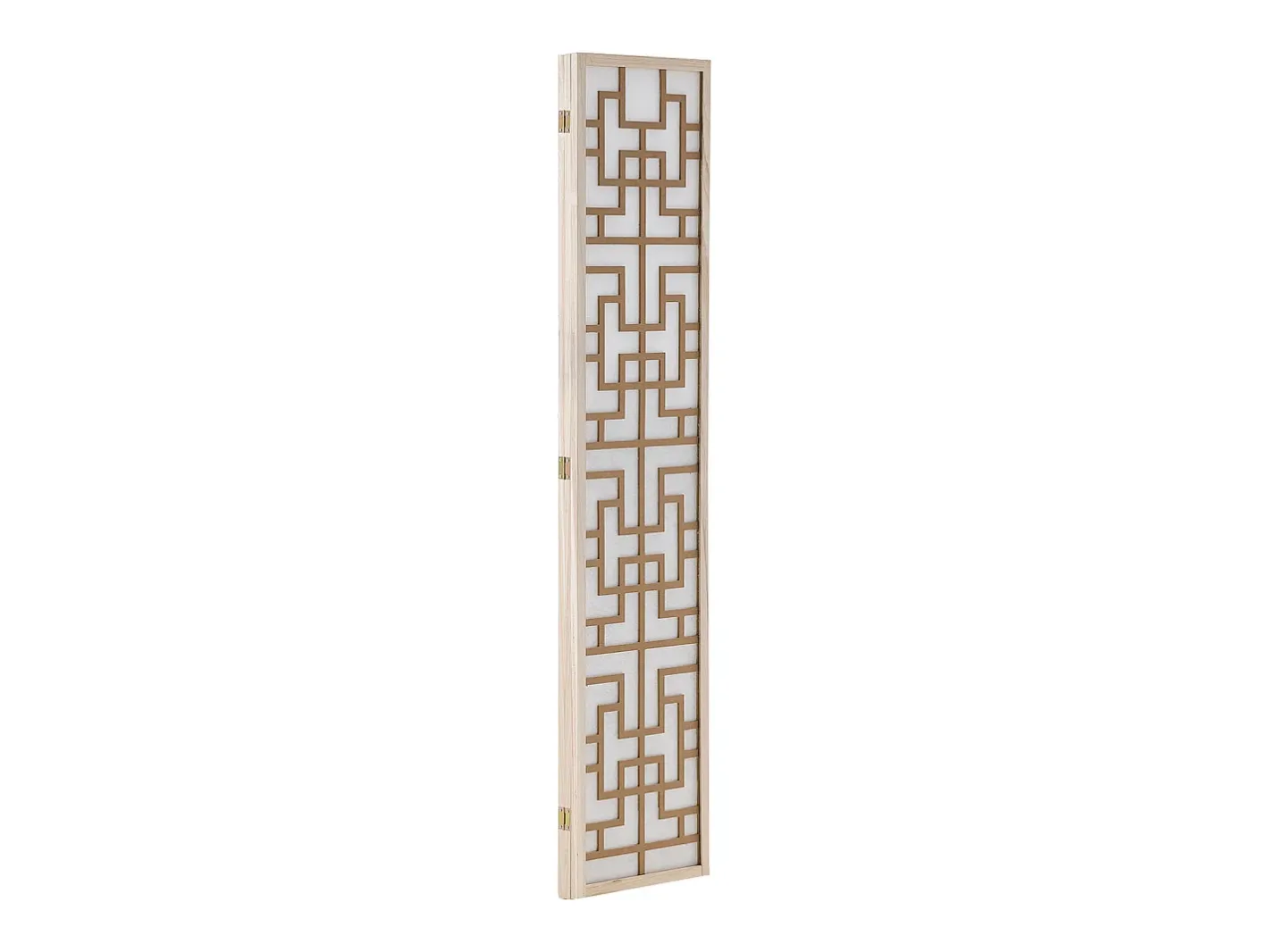 Biombo-Separador de ambiente 170x120x2.0 cm Natural/Blanco/Marrón Shoji de 3 paneles Marru00f3n