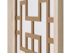 Biombo-Separador de ambiente 170x120x2.0 cm Natural/Blanco/Marrón Shoji de 3 paneles Marru00f3n