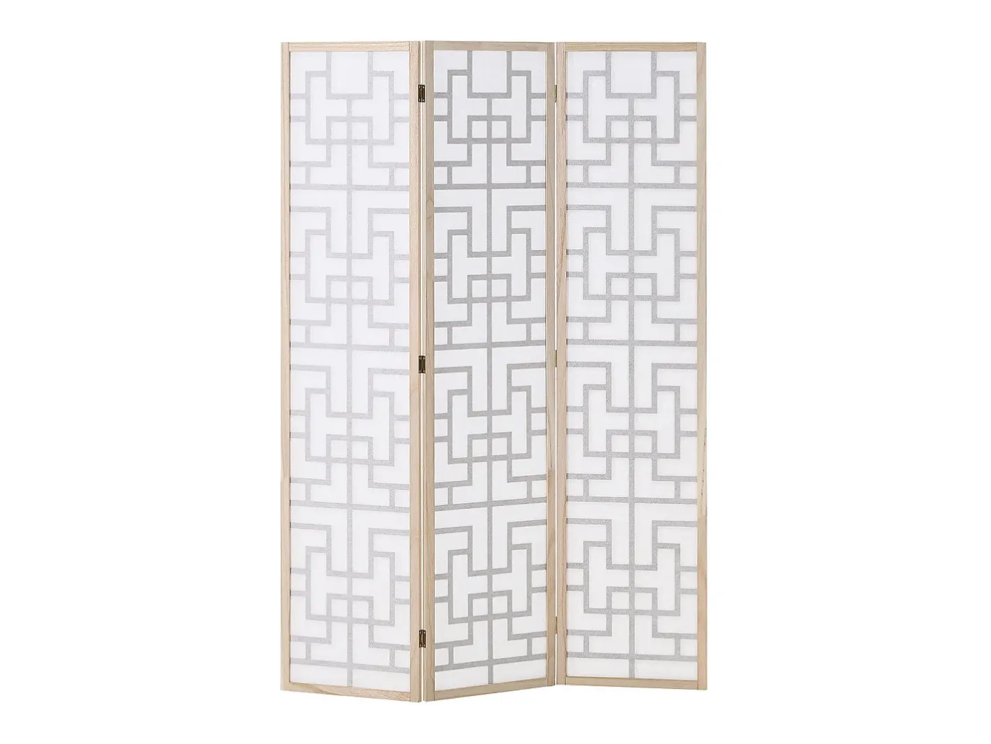 Biombo-Separador de ambiente 170x120x2.0 cm Natural/Blanco/Marrón Shoji de 3 paneles Marru00f3n