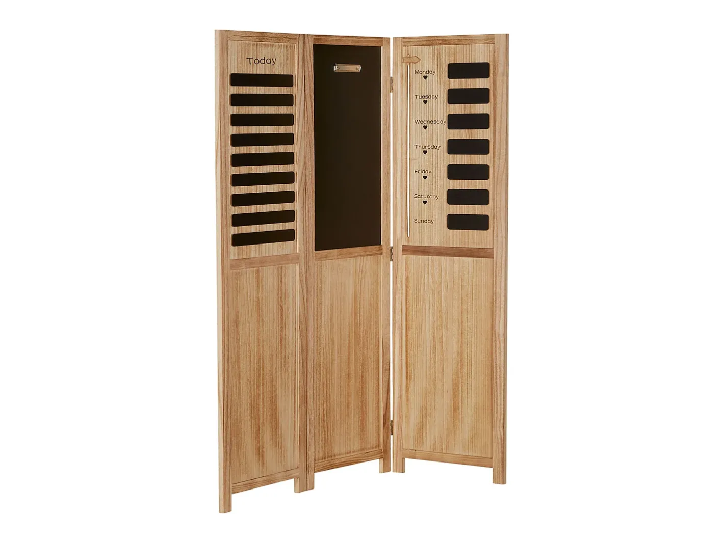Biombo-Separador de ambiente 170x120x2 cm biombo de madera natural Negro / Marru00f3n