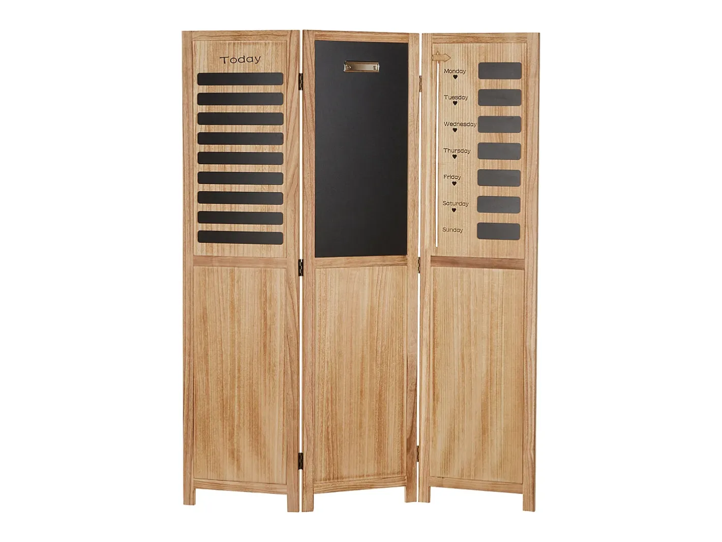 Biombo-Separador de ambiente 170x120x2 cm biombo de madera natural Negro / Marru00f3n