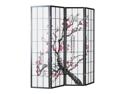 Separador de ambiente 176x2x179 cm negro Shoji Negro / Rojo / Blanco New