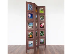 New Separador de ambiente 161x93x2 cm paraviento marrón Marru00f3n