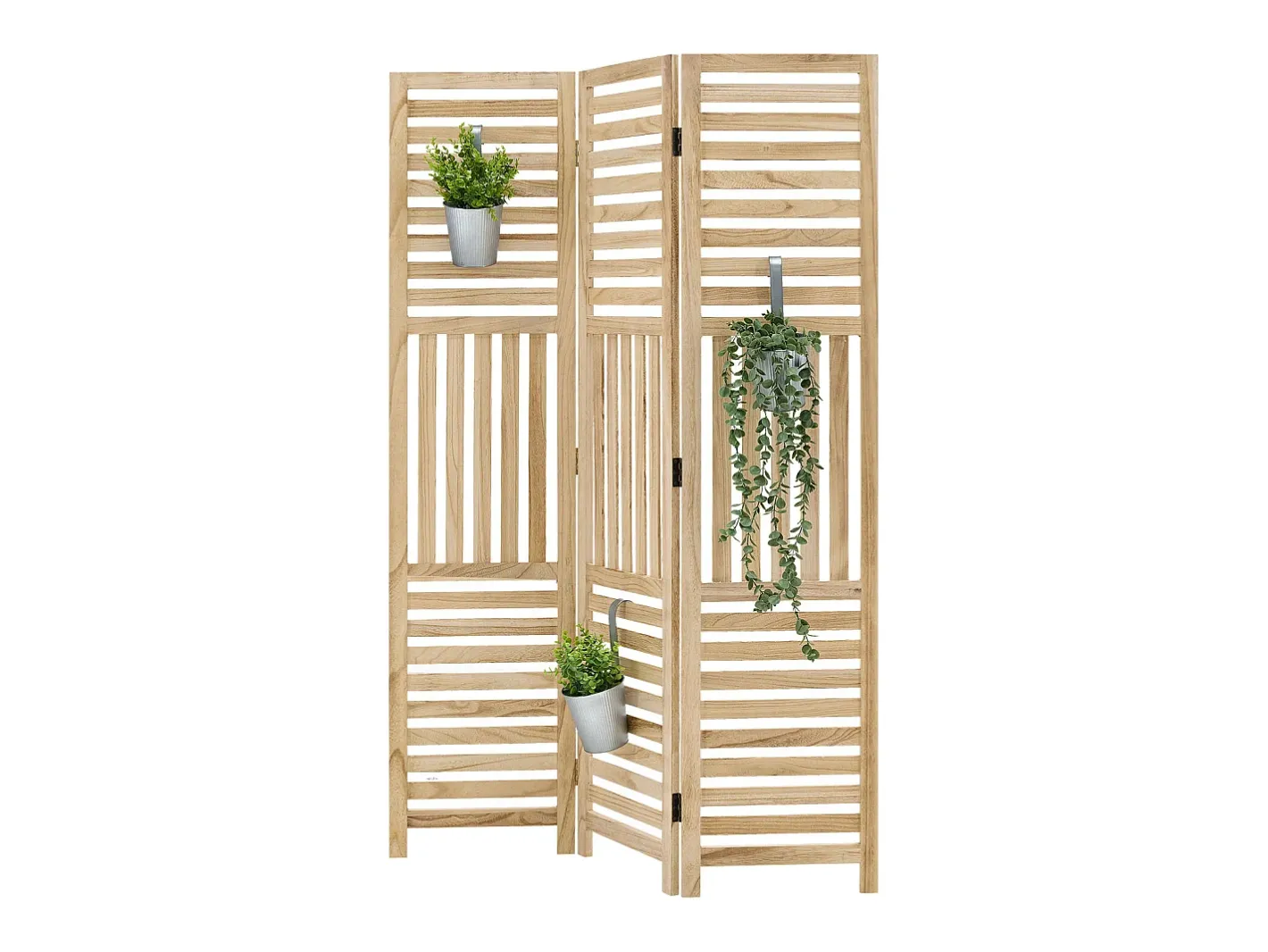 Biombo-Separador de ambiente 170x120x2.0 cm Natural Marru00f3n