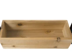 MCW Separador de ambientes con jardinera -L32, marco negro, color natural Negro / Color natural claro Outlet