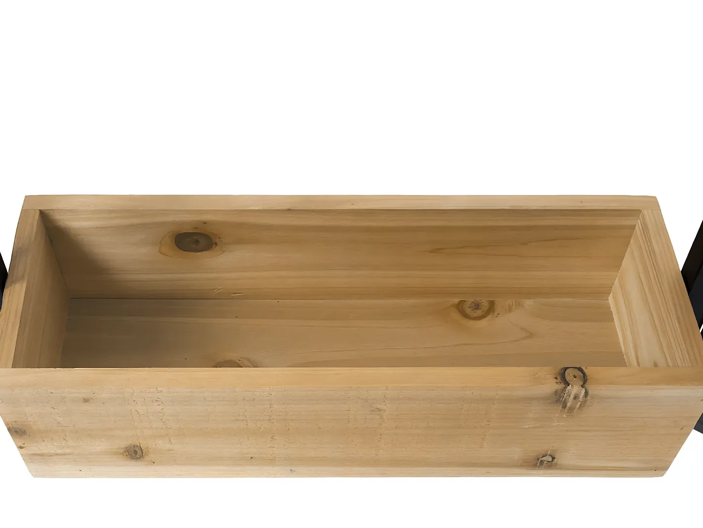 MCW Separador de ambientes con jardinera -L32, marco negro, color natural Negro / Color natural claro Outlet