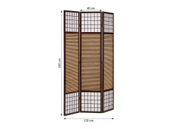 Biombo-Separador de ambientes 120x200x1.8 cm marrón Shoji Marru00f3n