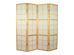 Biombo-Separador de ambientes 176x2,2x175 cm shoji natural Marru00f3n
