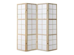 Biombo-Separador de ambientes 176x2,2x175 cm shoji natural Marru00f3n