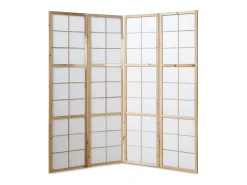 Biombo-Separador de ambientes 176x2,2x175 cm shoji natural Marru00f3n