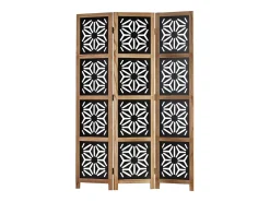 Biombo-Separador de ambientes 170x120x2 cm natural negro Negro / Marru00f3n