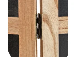 Biombo-Separador de ambientes 170x120x2 cm natural negro Negro / Marru00f3n