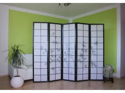 Biombo-Separador de habitación 179 cm Negro