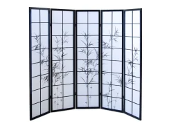 Biombo-Separador de habitación 179 cm Negro