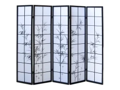 Biombo-Separador de habitación 179 cm Negro