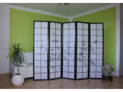 Biombo-Separador de habitación 179 cm Negro