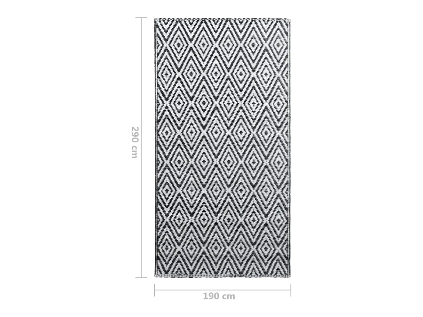 Garden Furniture Seran Alfombra de exterior ARAKIL blanca y negra 190x290 cm PP Blanco New