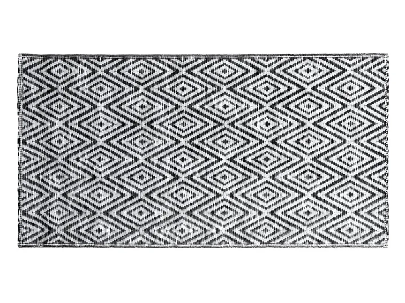 Garden Furniture Seran Alfombra de exterior ARAKIL blanca y negra 190x290 cm PP Blanco New