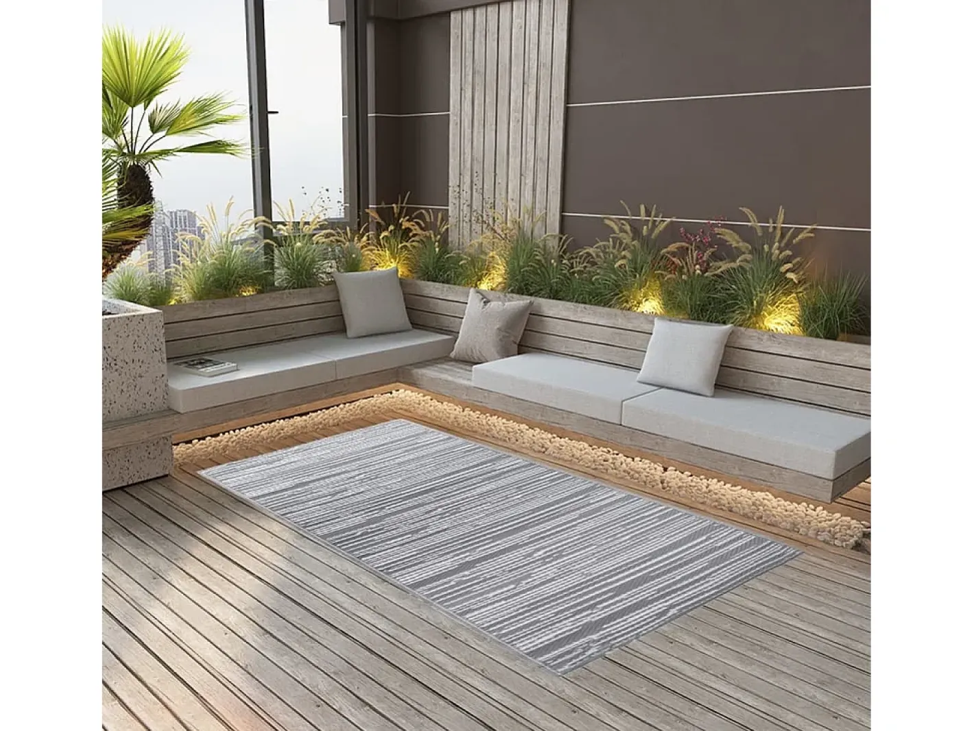 New Garden Furniture Seran Alfombra exterior ARAKIL PP 160x230 cm Gris