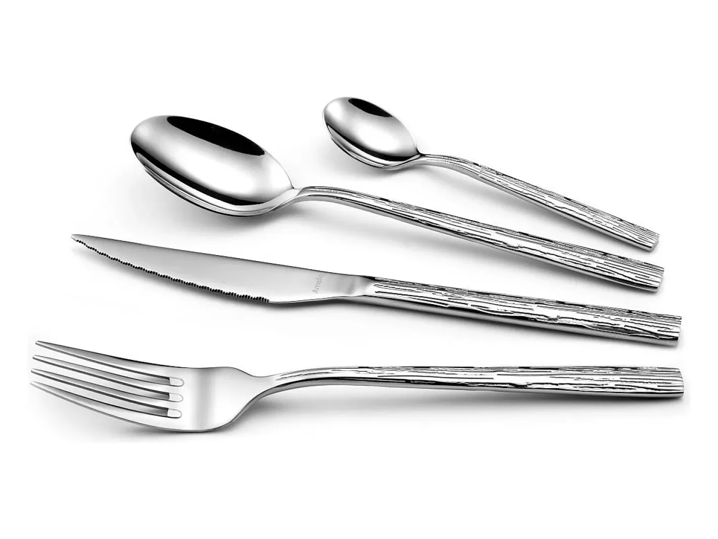 Amefa Set de 24 cubiertos Caligraphy 6 servicios acero inoxidable Plateado New