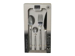 Amefa Set de 24 cubiertos Caligraphy 6 servicios acero inoxidable Plateado New