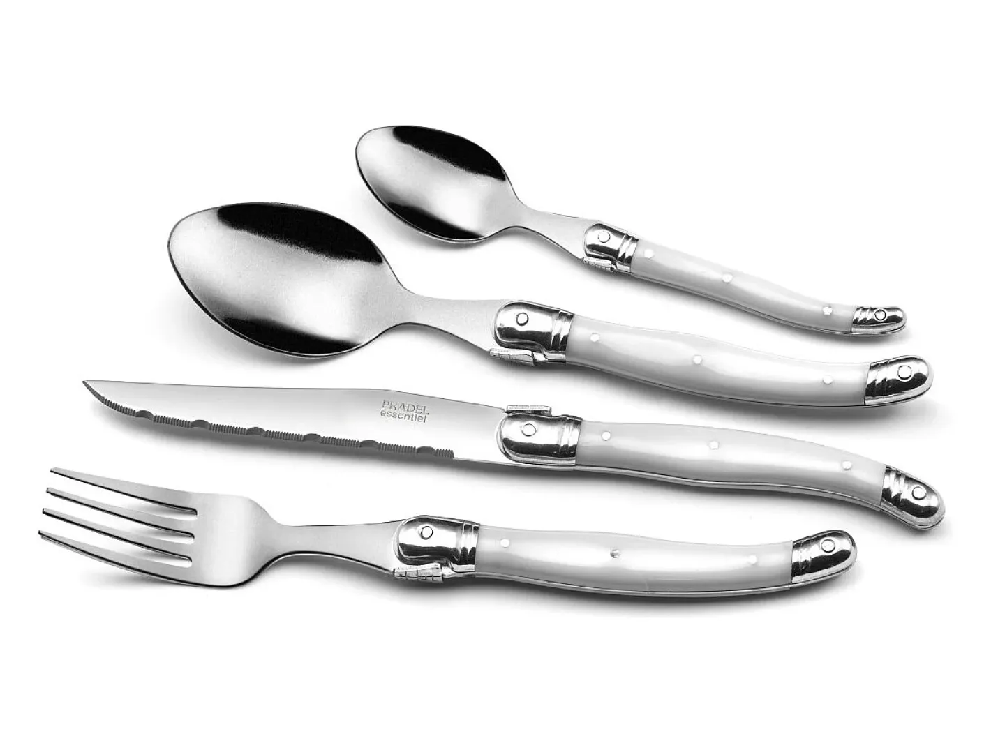 Set de 24 cubiertos Rustic Amefa acero inoxidable blanco Marfil