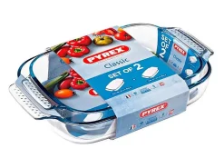 Pyrex Set de 2 fuentes para horno Classic rectangular 2,9L/3,8L Transparente