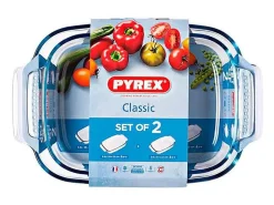 Pyrex Set de 2 fuentes para horno Classic rectangular 2,9L/3,8L Transparente