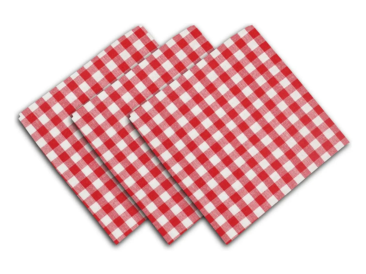 Soleil d'ocre Set de 3 servilletas de tela 45x45 cm VICHY, por Rojo Discount