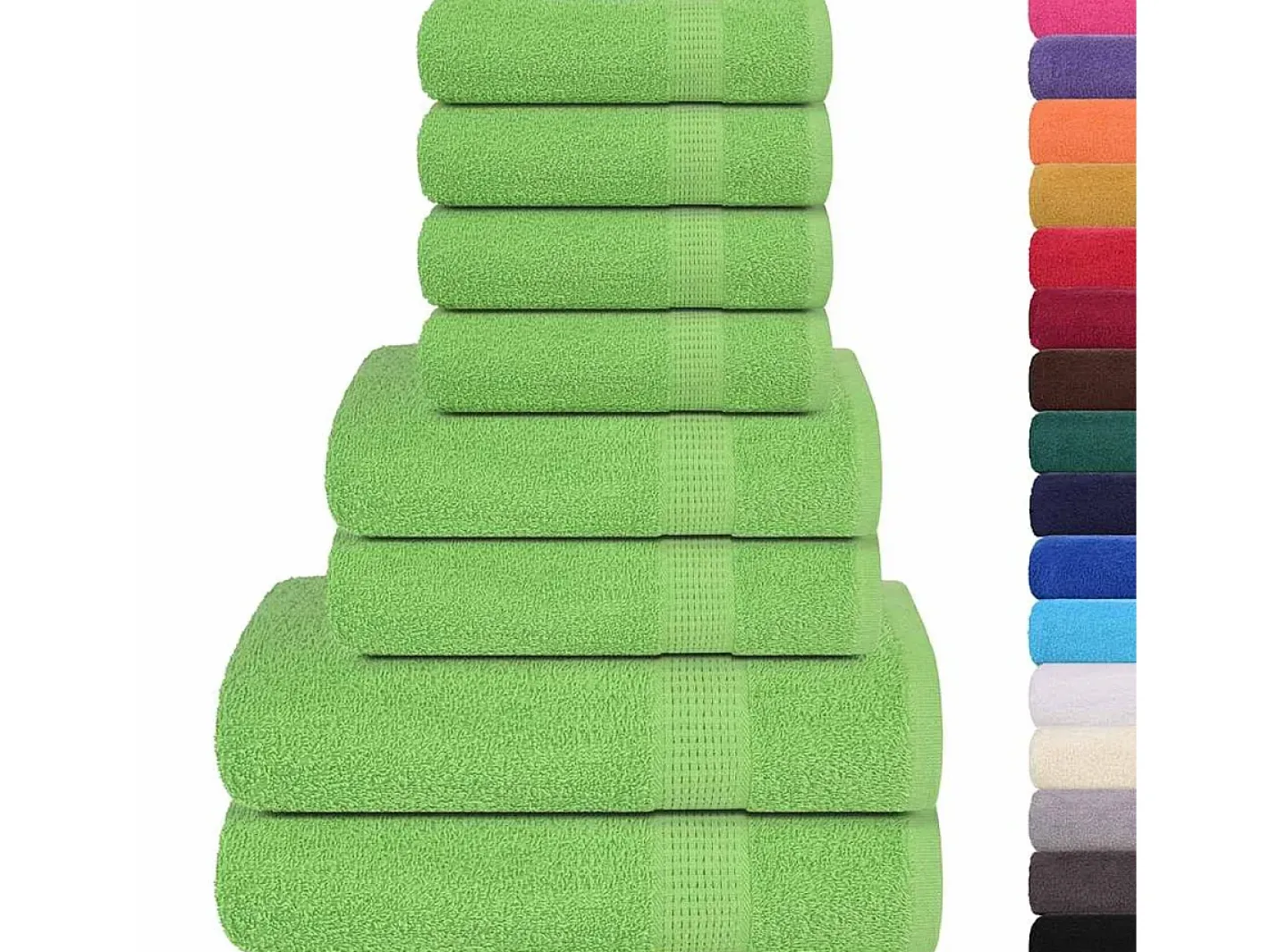 Clearance vidaxl Set de 8 toallas Ariel 360 gramos algodón Verde