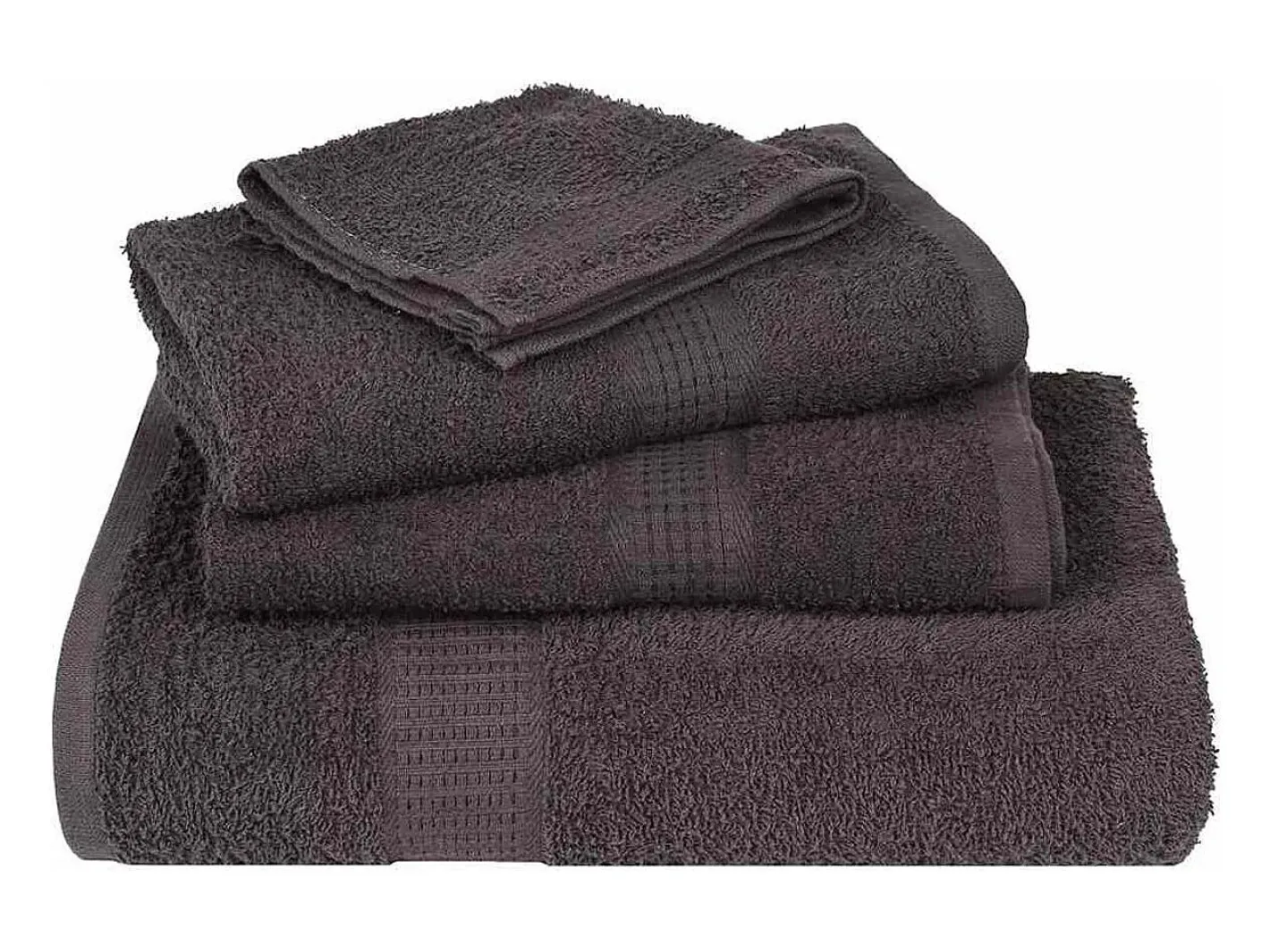 vidaxl Set de 8 toallas Ariel 360 gramos antracita algodón Gris antracita New