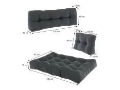 Vicco Set de cojines para paletas antracita 120x80x15 flocken Gris antracita Online