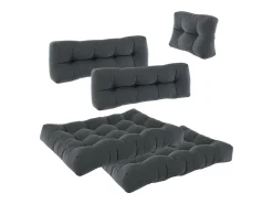 Vicco Set de cojines para paletas antracita 120x80x15 flocken Gris antracita Online